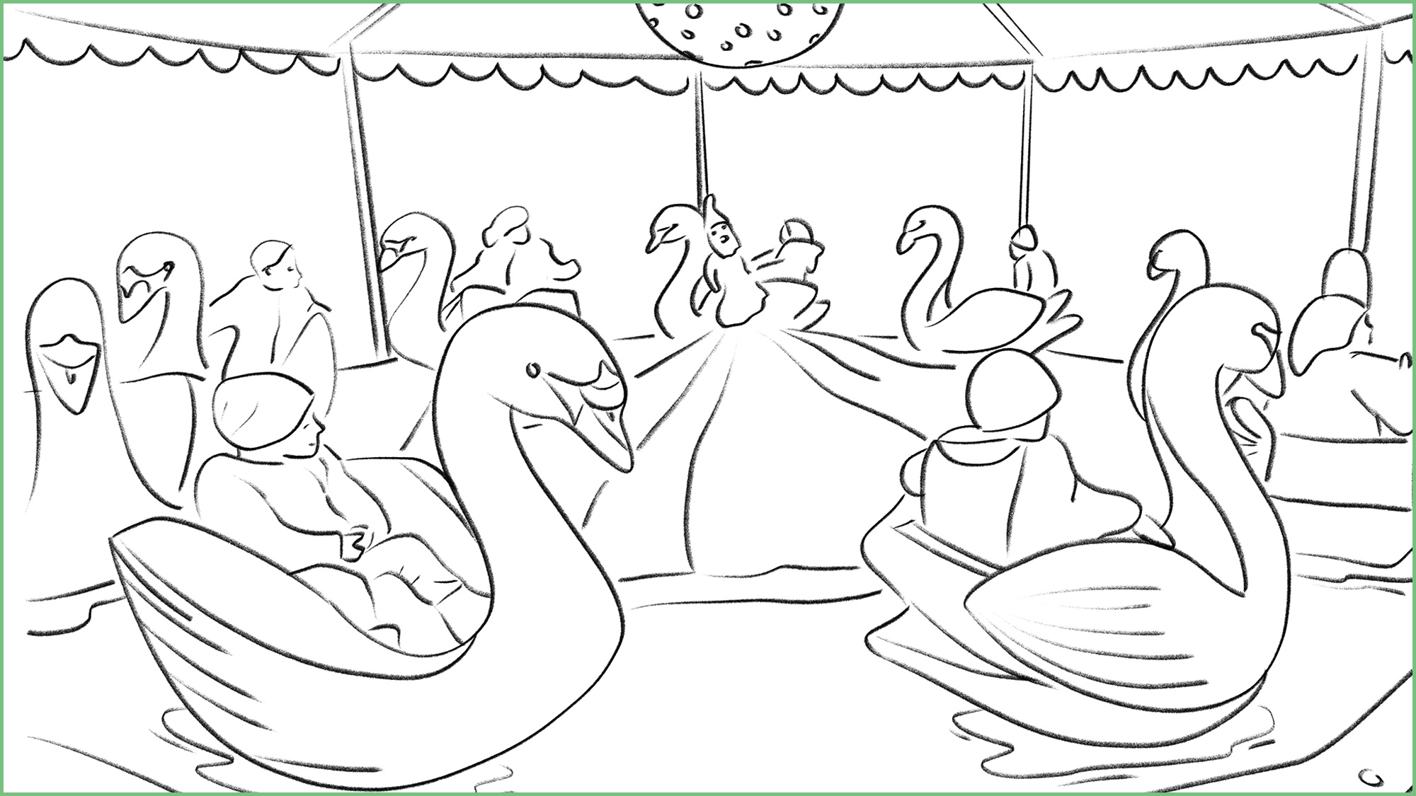 Auch die Schwäne brauchen einen neuen Anstrich.